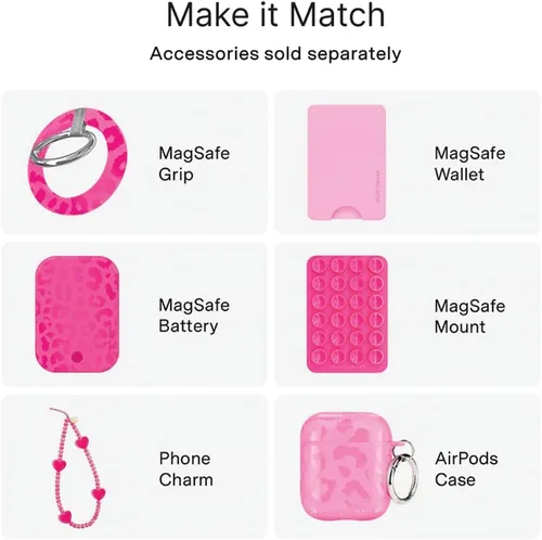 Vista 407 de VELVET CAVIAR Funda para iPhone 15, compatible con MagSafe, probada contra caídas de 10 pies, fundas protectoras de diseño, leopardo color rosa