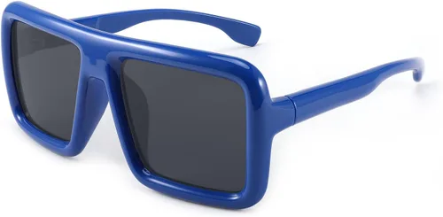 Vista 2 de Karsaer Vision - Gafas de sol grandes y gruesas con marco cuadrado para mujeres y hombres, estilo retro de los años 90, lentes de sol vintage a