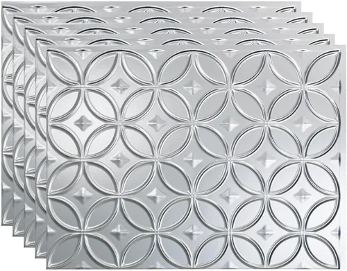 Vista 33 de FASÄDE Anillos Panel de Revestimiento Decorativo de Vinilo de 18 x 24 pulgadas en Bronce Argent (Paquete de 5)
