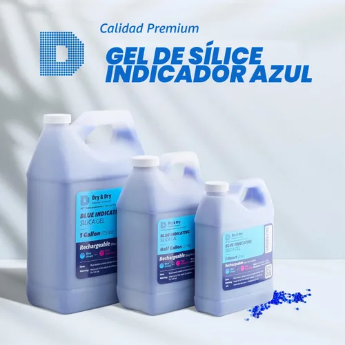Vista 2 de Dry & Dry 1 galón de gel sílice color azul (de 0.08 a 0.16 pulgadas estándar industrial), 7.5 lb, reutilizable