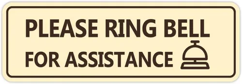 Vista 7 de Standard Please Ring Bell for Assistance (Bell) Sign (azul) - Pequeño
