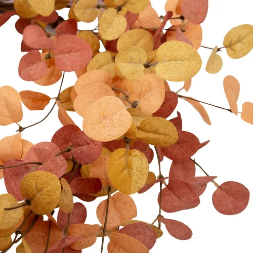 Vista 4 de Corona de otoño de hojas de eucalipto de 18 pulgadas – Corona artificial de otoño para puerta delantera, pared del hogar y decoración de ventana