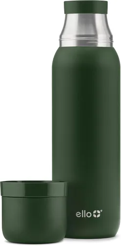 Vista 9 de Ello Therma - Termo aislado de acero inoxidable de 32 onzas para bebidas calientes y frías, con tapa a prueba de fugas y taza integrada, aislamiento