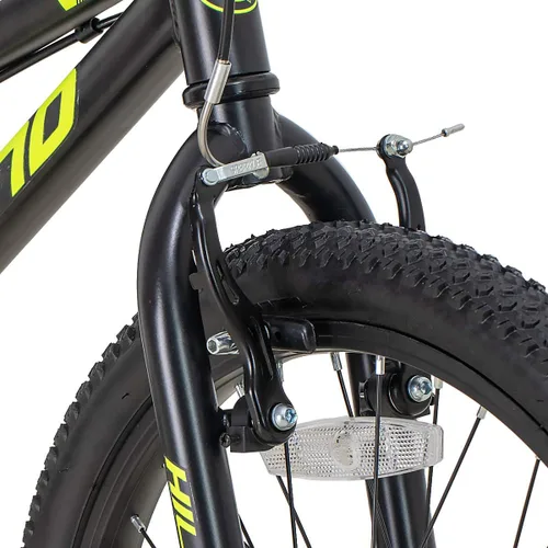 Vista 4 de HILAND - Bicicletas de montaña para niños de 20 pulgadas para niños y niñas de 5 años en adelante, bicicletas de una sola velocidad con frenos