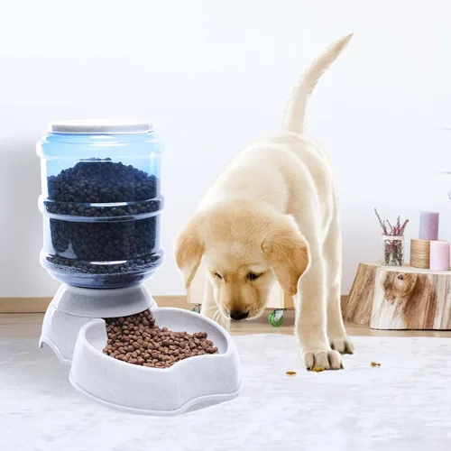 Vista 6 de Dispensador automático de alimentos para perros y gatos, sin BPA, repuesto por gravedad, autoalimentación para mascotas pequeñas, 3.8 L (alimentador)