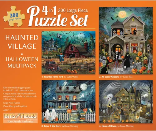 Vista 11 de Bits and Pieces Juego de 4 rompecabezas de 1000 piezas - Juego de Halloween