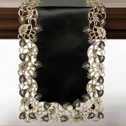 Vista 20 de DECOZEN Camino de Mesa Navideño Dorado con Ciruela – Bufanda Decorativa Bordada para Comedor y Tocador para Mesas Navideñas, Bodas y Fiestas – 14 x