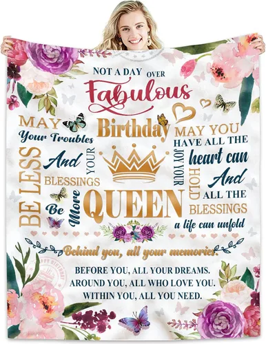 Vista 11 de Regalos de cumpleaños número 100, manta para mujer de 50 x 60, ideas de regalo de feliz cumpleaños 100, decoraciones de cumpleaños número 100