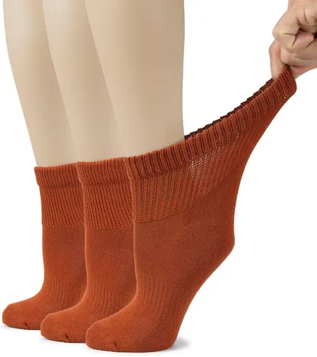 Vista 43 de Hugh Ugoli Calcetines tobilleros de algodón para mujer para diabéticos, anchos, sueltos, elásticos, puntera sin costuras, semiacolchado superior sin