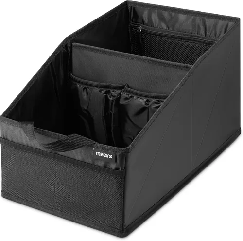 Vista 3 de Organizador plegable para maletero de automóvil, color negro, 22.0 x 10 x 11 pulgadas, cierre antideslizante que se fija a tu maletero y evita que