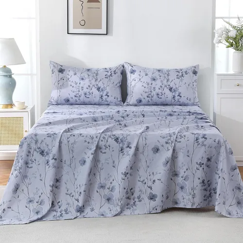 Vista 13 de Bedlifes Juego de sábanas refrescantes de 3 piezas tamaño individual con mezcla de rayón derivado de bambú, suave y transpirable, bolsillo profundo