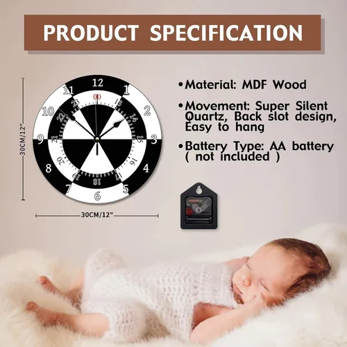 Vista 7 de ArogGeld Reloj de pared de madera de 12 pulgadas, funciona con pilas, silencioso, sin tictac, moderno, para dormitorio, sala de estar, decoración