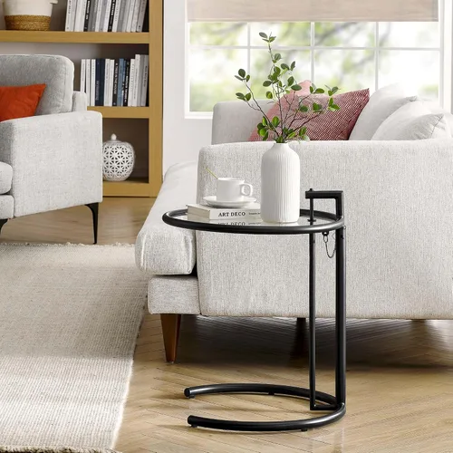 Vista 2 de Modway EEI-125-BLK Eileen Mesa auxiliar de metal gris, color negro