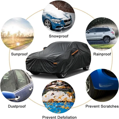 Vista 5 de Kayme Cubierta de auto SUV de 7 capas ajuste personalizado para BMW X1 (2009-2025), impermeable, para todo tipo de clima, para automóviles, cubierta