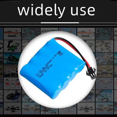 Vista 3 de Batería recargable Ni-CD AA X 4 1400mAh (actualización de 500mAh) 4.8V SM-2P enchufe para RC Toy Electrodomésticos Equipo de iluminación con cable