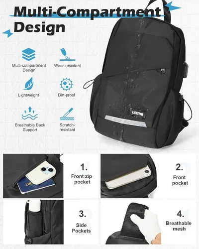 Vista 5 de SEAFEW - Mochilas tipo bandolera tácticas, Negro, Mochilas Sling