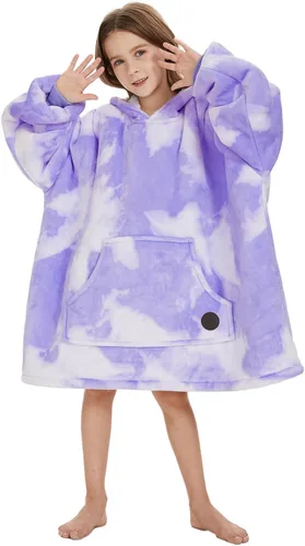 Vista 40 de THREE POODLE - Manta con capucha portátil para mujeres, sudadera con capucha de sherpa de gran tamaño para adultos hombres, mantas con capucha
