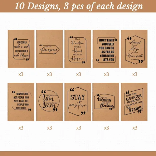 Vista 3 de Fulmoon - 30 cuadernos pequeños inspiradores a granel, cuadernos de bolsillo motivacionales para mujeres, regalos de afirmación de profesores, a