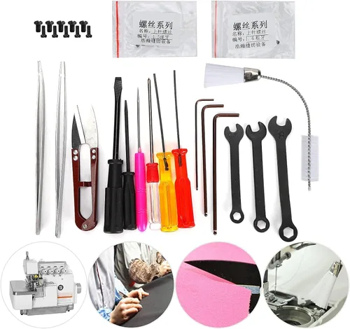 Vista 3 de Accesorios de reparación de máquinas de coser, conveniente herramienta Overlock elástico portátil para el hogar para piezas Overedger para juego