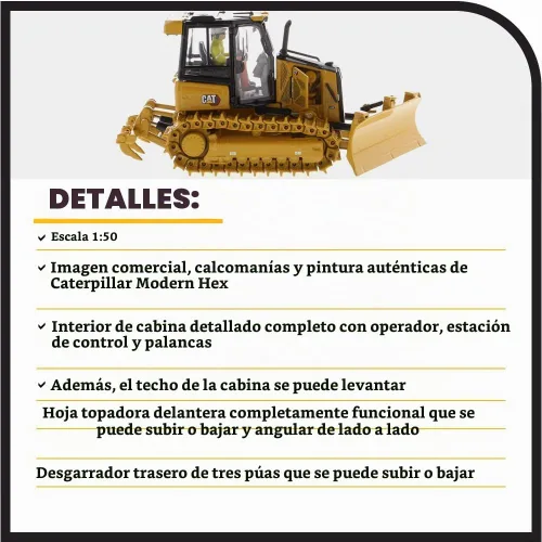 Vista 5 de Caterpillar D3 Bulldozer 1:50 - Modelos High Line de Diecast Masters