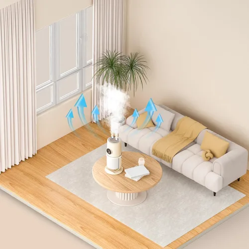 Vista 8 de Mini humidificador portátil, humidificadores de niebla fría de 10.1 fl oz con soporte, humidificador de escritorio USB silencioso con 2 modos