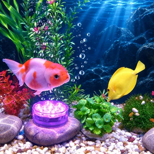Vista 5 de AquaMiracle Luces LED sumergibles con mando a distancia, impermeables, operadas por batería, luces multicolor que cambian de color para jacuzzi