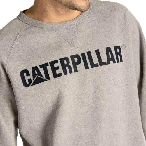 Vista 4 de Cat erpillar Foundation - Sudadera con logotipo para hombre (gris jaspeado, talla XL), Gris jaspeado
