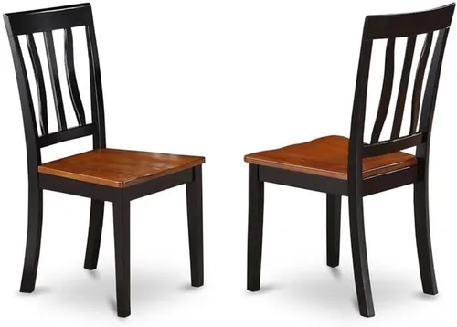 Vista 4 de East West Furniture NDAN3-BCH-W - Juego de mesa de comedor moderno de 3 piezas que contiene una mesa rectangular de madera con gotas y 2 sillas