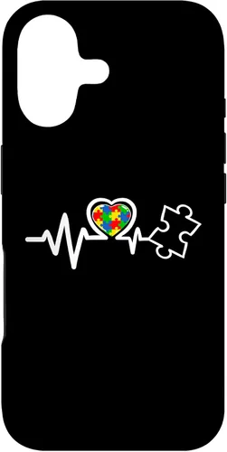 Vista 32 de Heart Puzzle Piece Heartbeat Cool Autism Awareness Case for iPhone 16