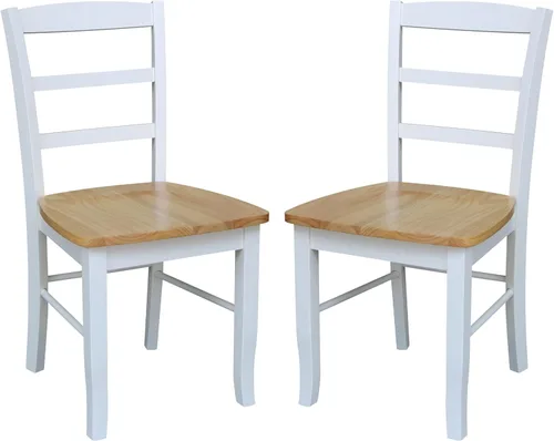Vista 10 de International Concepts Madrid - Sillas de comedor, madera de parawood maciza, sin terminar (juego de 2)