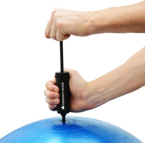 Vista 7 de The Friendly Swede Bomba de bola para pelotas deportivas, incluyendo agujas y boquillas, bomba de aire manual para pelotas, bomba de baloncesto