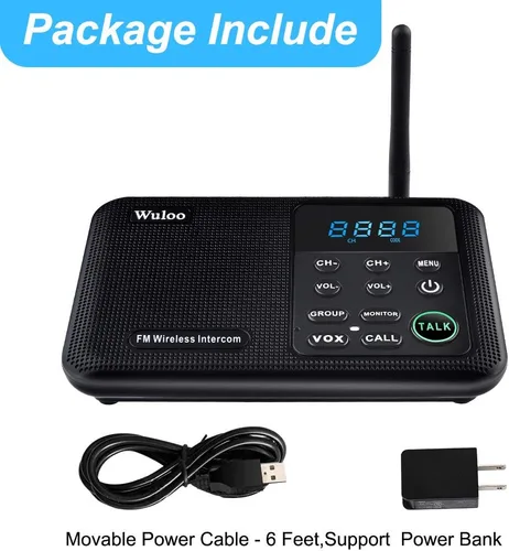 Vista 8 de Wuloo Intercomunicadores inalámbricos para el hogar de 1 milla de alcance 22 canales 100 pantalla de visualización digital, sistema