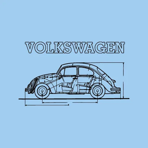 Vista 2 de Volkswagen Beetle Black Technical Schematic Women's Hooded Sweatshirt