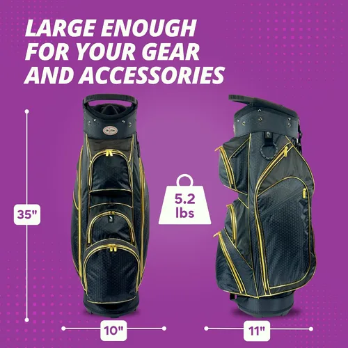 Vista 3 de Taboo Fashions Ladies Golf Bag - 14-Way Women’s Golf Cart Bag with Insulated Cooler Pocket, Rain Hood, 7 Zippered Pockets & More - Stylish Golf