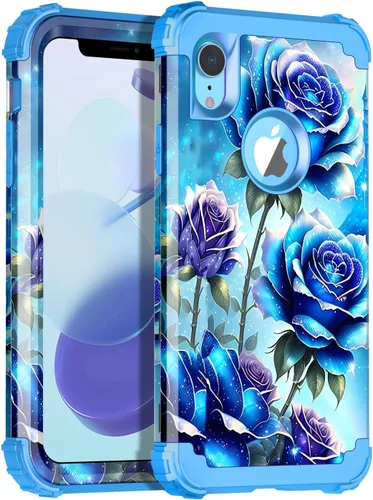 Vista 15 de Miqala Funda compatible con iPhone 8 Plus, iPhone 7 Plus, que brilla en la oscuridad, tres capas, resistente a los golpes, parachoques de plástico