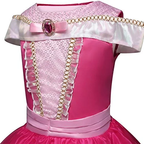 Vista 6 de WSDMHFD Disfraz de princesa para niñas vestido largo de Acción de Gracias Navidad fiesta de cumpleaños cosplay