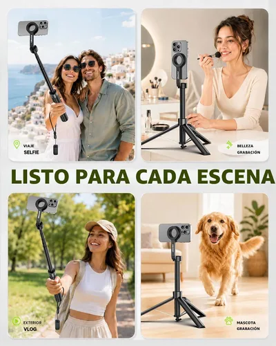 Vista 6 de UBeesize Soporte de trípode de teléfono de 71 pulgadas y trípode magnético Negro