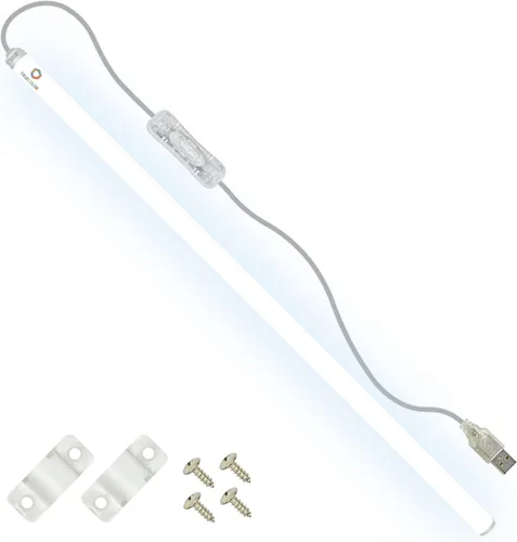 Vista 9 de TrueColor - Barra de luz LED alimentada por USB con cubierta esmerilada para debajo del gabinete, debajo del monitor, retroiluminación de TV, fácil