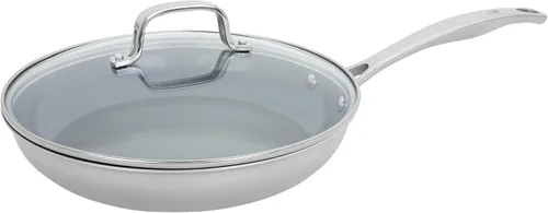 Vista 10 de HENCKELS Clad H3 - Sartén antiadherente de cerámica de inducción de 8 pulgadas, acero inoxidable, duradera y fácil de limpiar