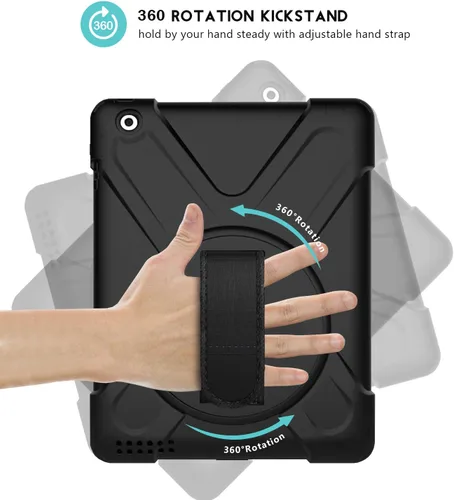 Vista 3 de ProCase Funda resistente resistente para iPad 2 3 4 (modelo antiguo), a prueba de golpes 360 grados giratoria Kickstand Funda protectora para iPad