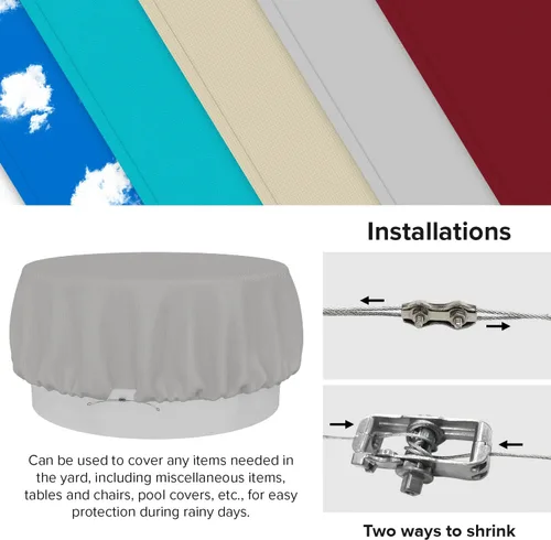 Vista 94 de Fundas para muebles de patio, impermeables, resistentes a los rayos UV, resistentes a los rayos UV, para exteriores, mesa redonda y rectangular