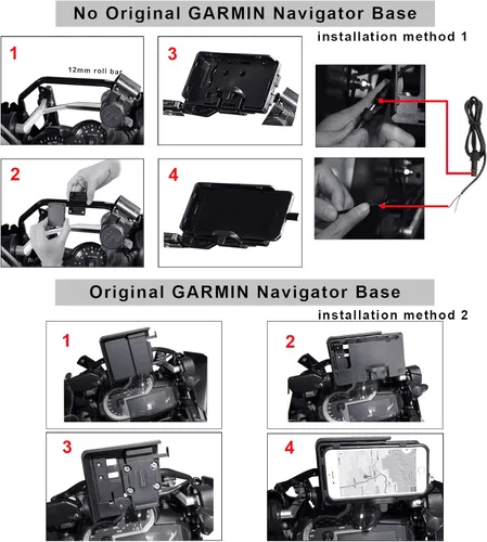 Vista 5 de MDPROMCP R1200GS - Soporte para teléfono para motocicleta con cargador USB doble, soporte de navegación GPS compatible con F700GS F800GS R1200GS