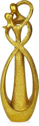 Vista 11 de Trycooling Estatua de los amantes de los besos, escultura abstracta, estatuas de resina para decoración del hogar, oficina, estante de escritorio