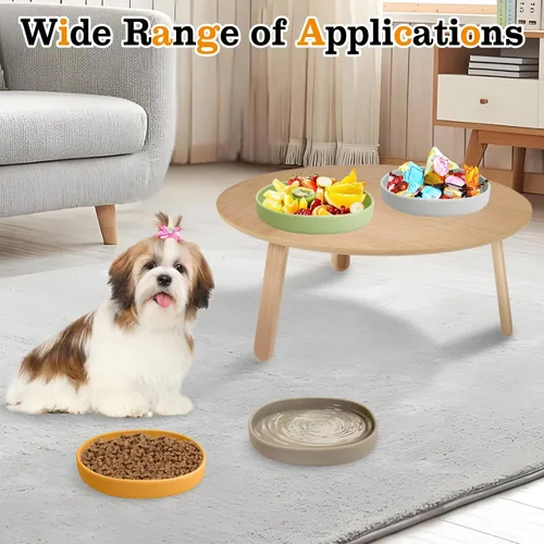 Vista 7 de BNOSDM Plato de Comida de Silicona para Perros, Cuenco Poco Profundo para Perros, Plato Plano para Gatos, 1 Paquete, Platos Pequeños para Cachorros