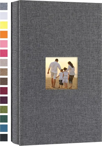Vista 25 de potricher - Álbum de fotos pequeño para 100 fotos de 4 x 6 pulgadas, con portada de lino con foto, familiar, para bodas, aniversarios, bebés o Beige