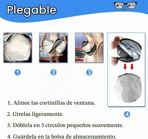 Vista 4 de HOMEYA Parasol para parabrisas de automóvil, parasol automático de panda de dibujos animados plegable, protector de visera solar, reflector de rayos