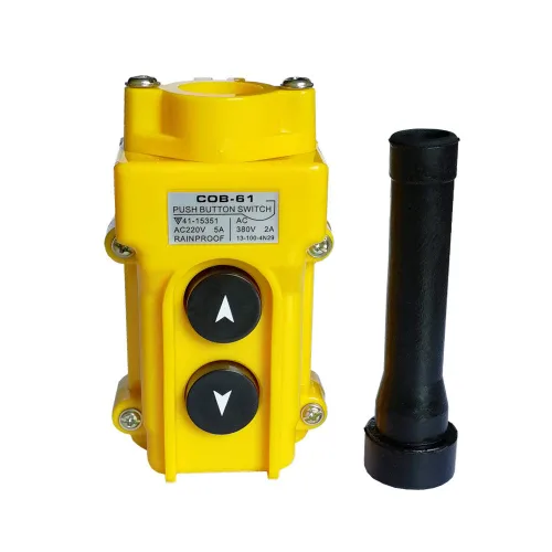 Vista 3 de Interruptor de Botón Pulsador para Grúa de Elevación, Estación de Control Colgante COB-61 Impermeable para Grúa ARRIBA ABAJO Interruptor de Botón