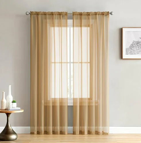 Vista 6 de Empire Home Charli - Juego de 2 paneles de cortina de gasa transparente sólida para ventana (120 pulgadas, superlargos, negro)