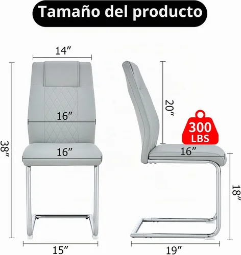 Vista 5 de Juego de mesa de comedor moderna de 55 pulgadas para 4, mesa rectangular de madera tapizada de piel sintética, juego de mesa de cocina fácil