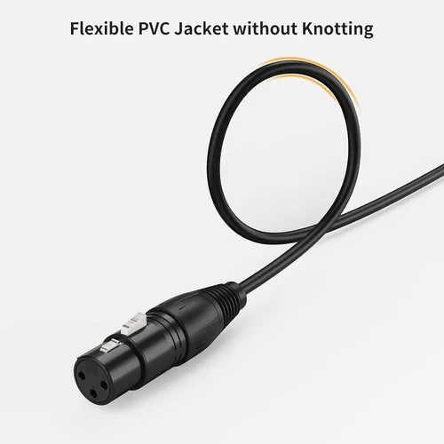Vista 4 de CableCreation 1/8 pulgada 3.5mm a XLR Cable, Cable de micrófono estéreo XLR hembra balanceado a macho de 3.5mm, cable de micrófono de 3 pines XLR a